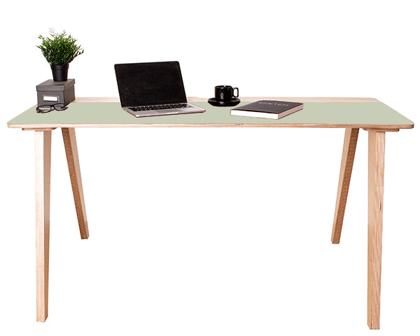 West Loop Modern Plywood Desk - Pistachio Green Top