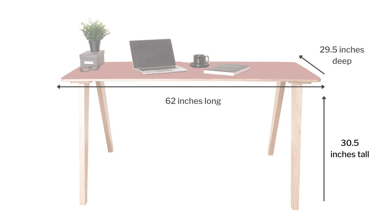 West Loop Modern Plywood Desk - Barn Red Top