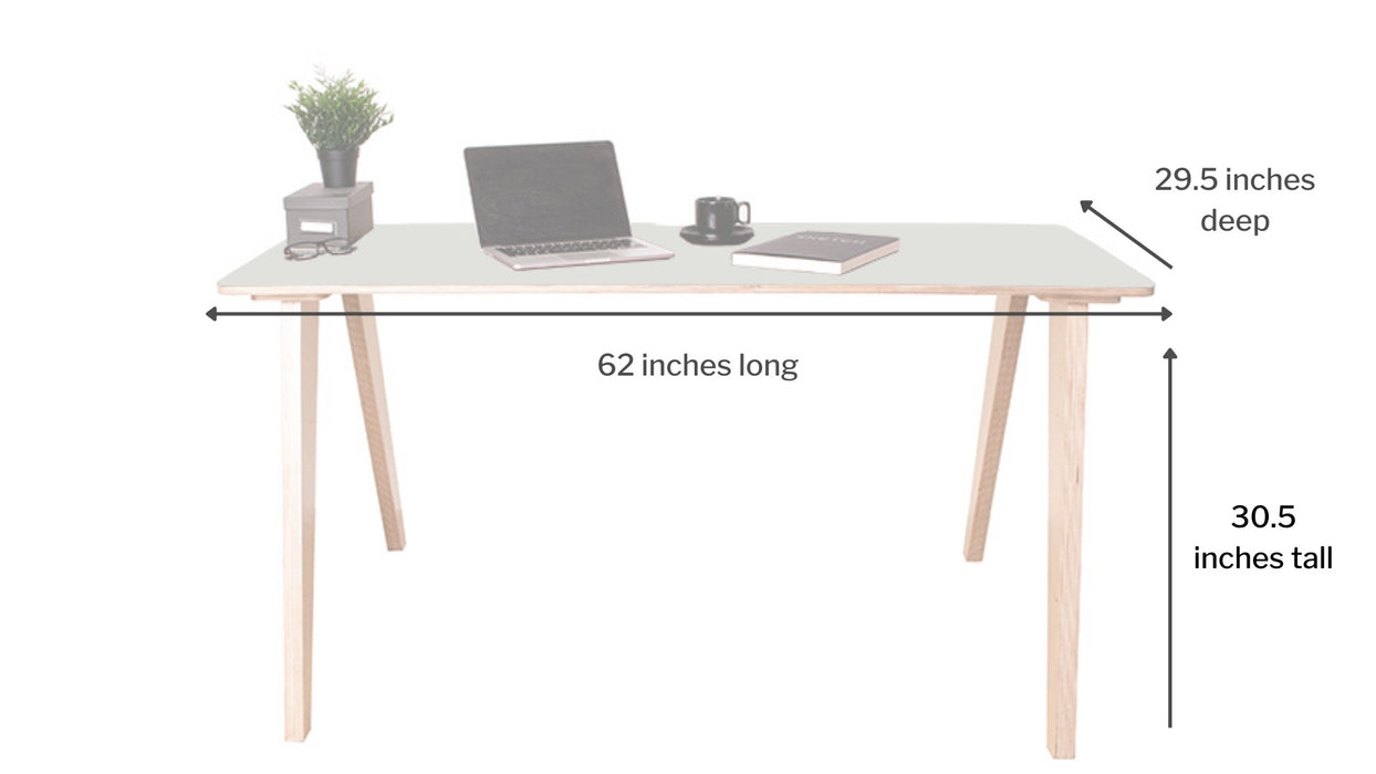 West Loop Modern Plywood Desk - Smoke Grey Top