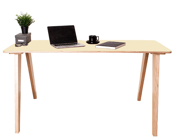 West Loop Modern Plywood Desk - Pearl White Top