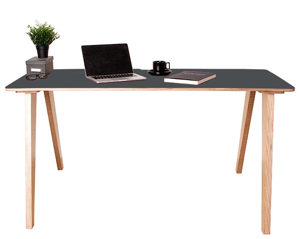 West Loop Modern Plywood Desk - Shale Grey Top