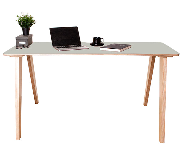 West Loop Modern Plywood Desk - Smoke Grey Top